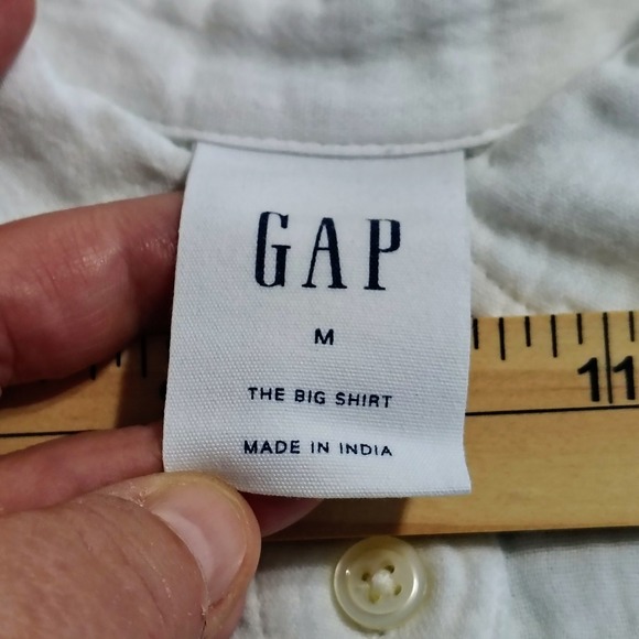 GAP Womens The‎ Big Shirt White Gauze Long Sleeve Button Down Top Medium M - Picture 6 of 13